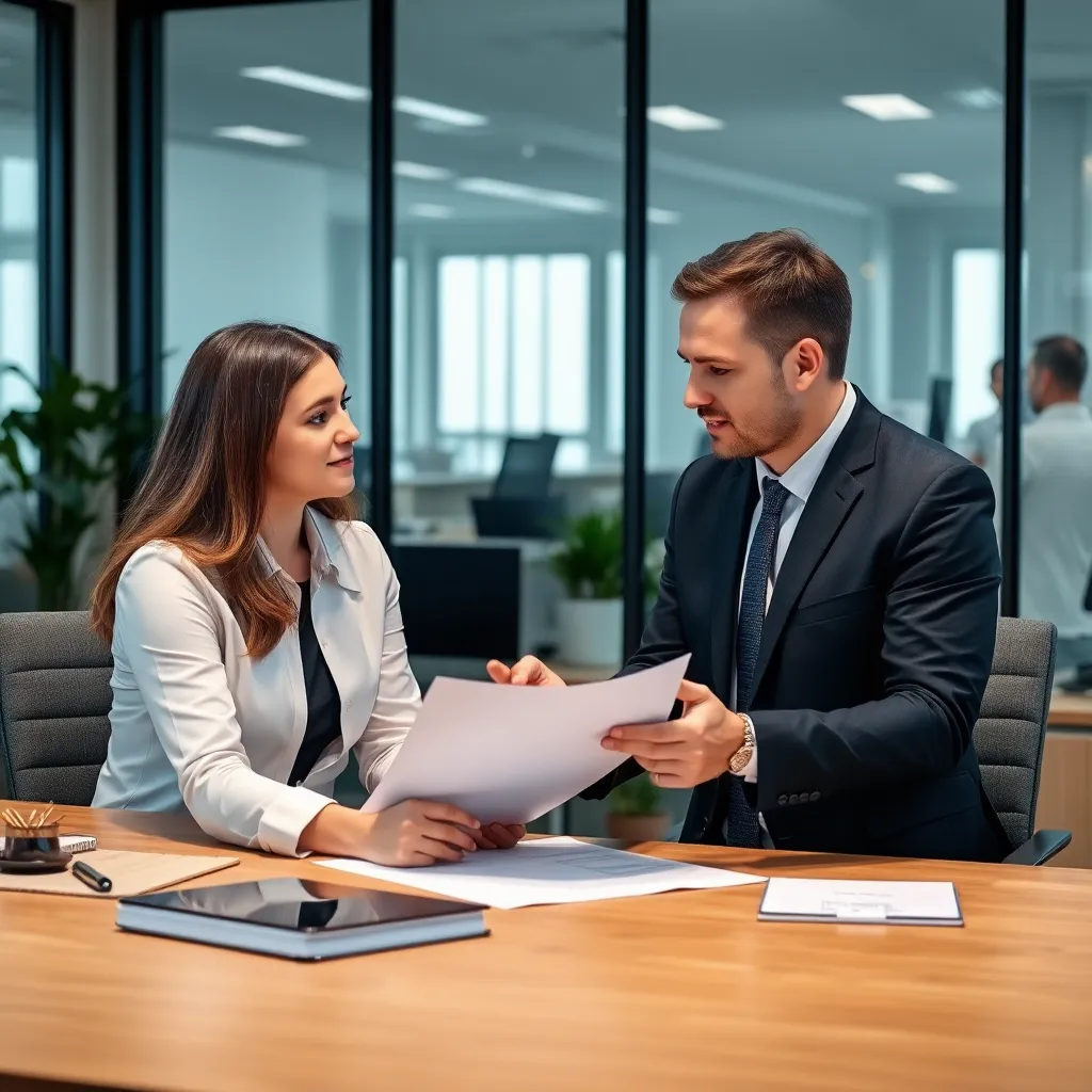 Financieel adviseur in gesprek met een klant over een financieel plan