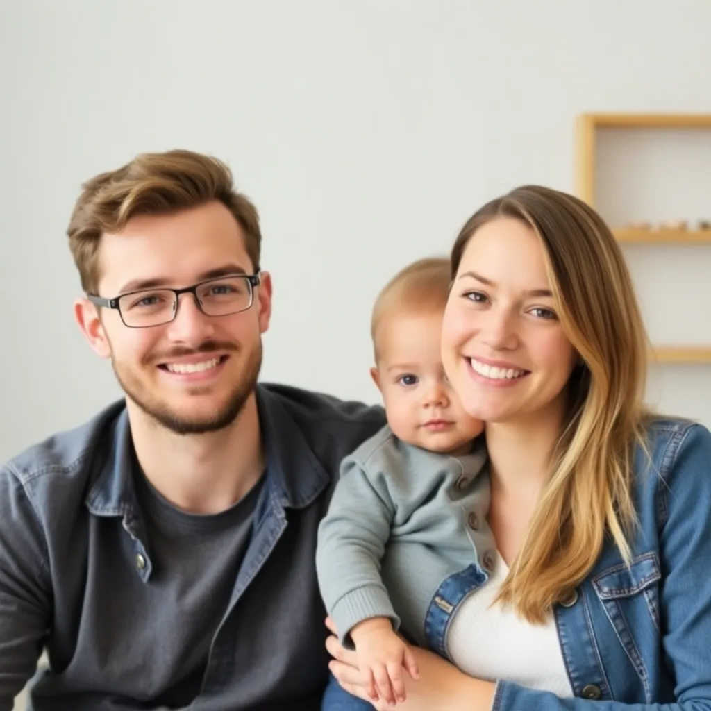 Portret van de familie Peeters, een jong Belgisch gezin